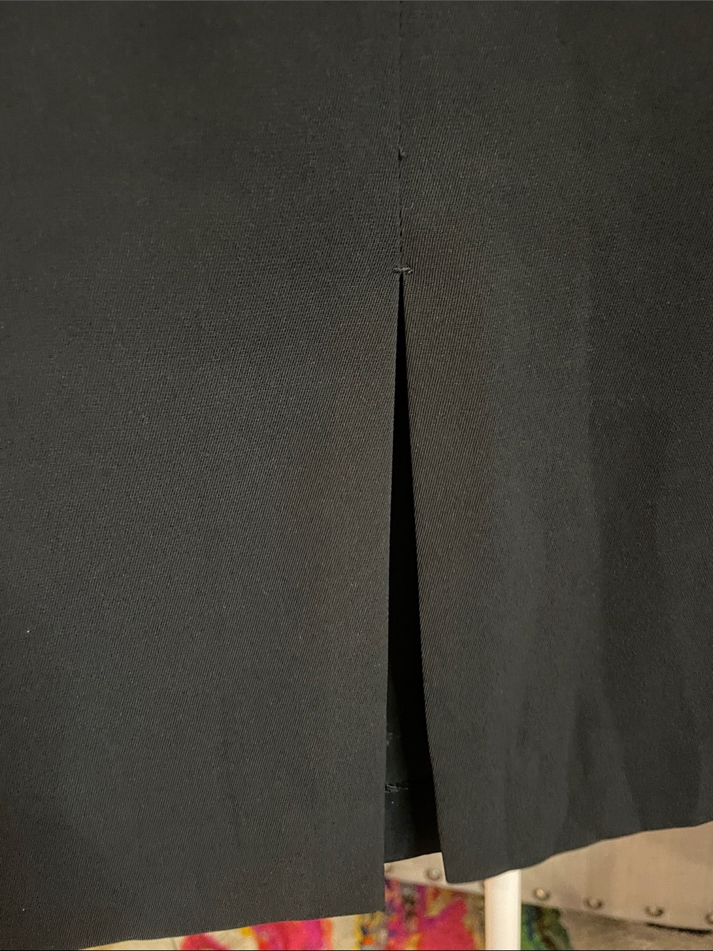 Tahari ASL Black Midi Dress with Green Geometric Lining - Picture 6 of 7